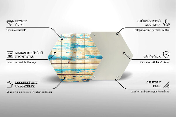 Kuchynská doska zo skla Retro drevené dosky