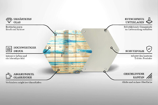 Kuchynská doska zo skla Retro drevené dosky
