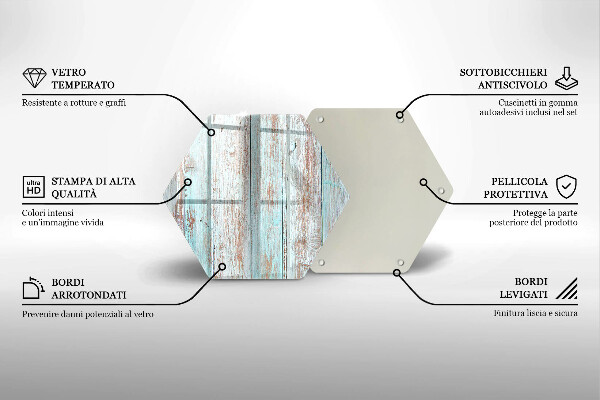 Kuchynská doska veľká zo skla Staré vintage dosky