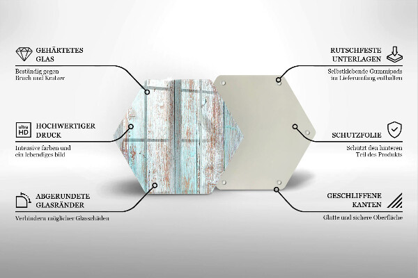 Kuchynská doska veľká zo skla Staré vintage dosky