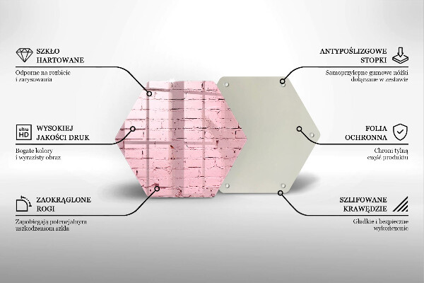 Kuchynská doska veľká zo skla Pastelová tehlová stena
