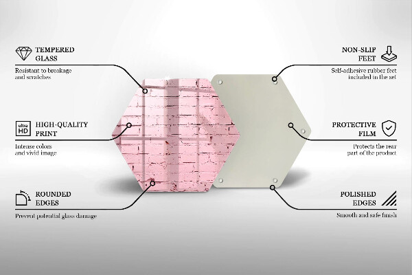 Kuchynská doska veľká zo skla Pastelová tehlová stena