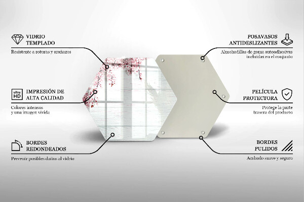 Kuchynská doska veľká zo skla Kvety na doskách