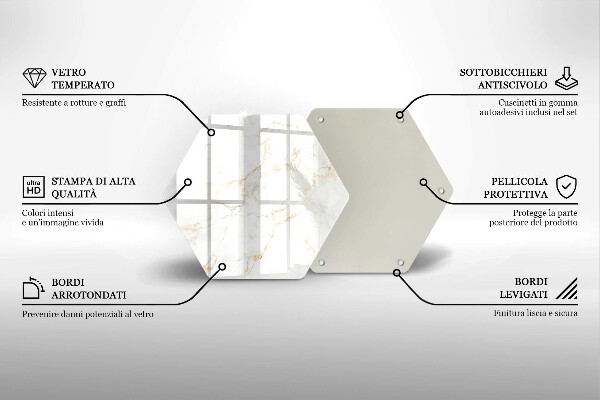 Kuchynská doska veľká zo skla Dekoratívny mramorový kameň