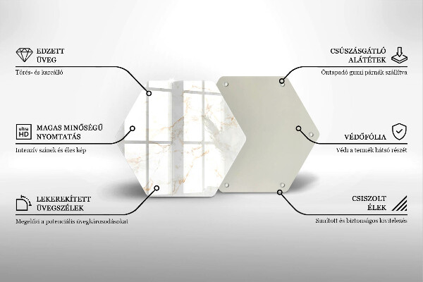 Kuchynská doska veľká zo skla Dekoratívny mramorový kameň