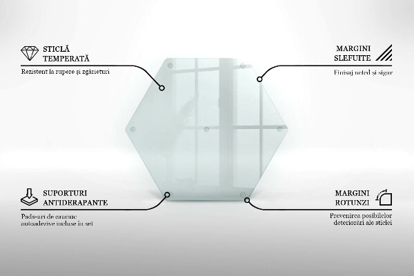 Priehľadná sklenená doska na krájanie 40 cm