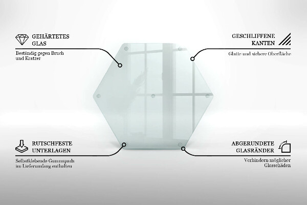 Priehľadná sklenená doska na krájanie 40 cm