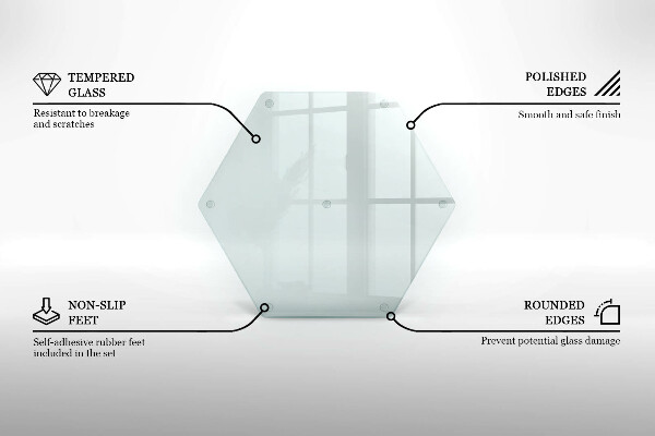 Priehľadná sklenená doska na krájanie 40 cm