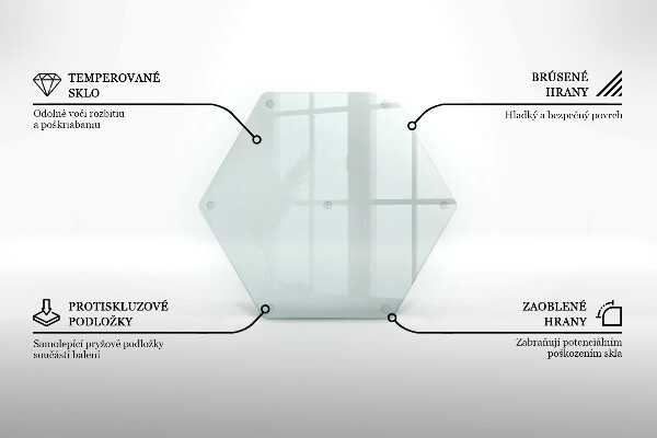 Priehľadná sklenená doska na krájanie 40 cm
