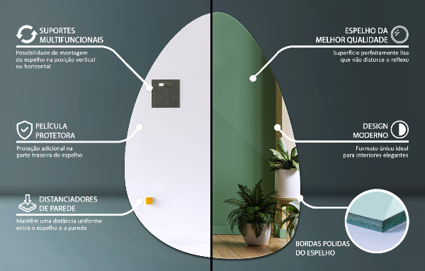 Zrkadlo vajíčko 57x80 cm