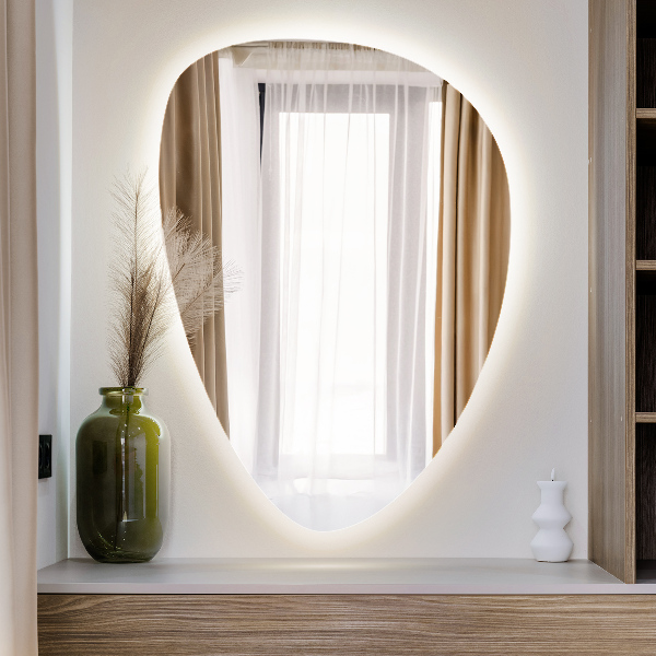 Vajcovité zrkadlo LED 50x70 cm