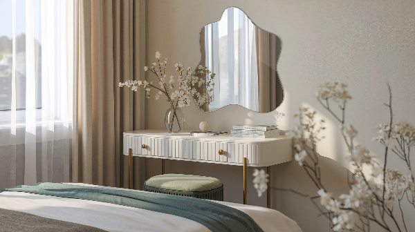 Zrkadlo v tvare škvrny asymetrické 48x48 cm