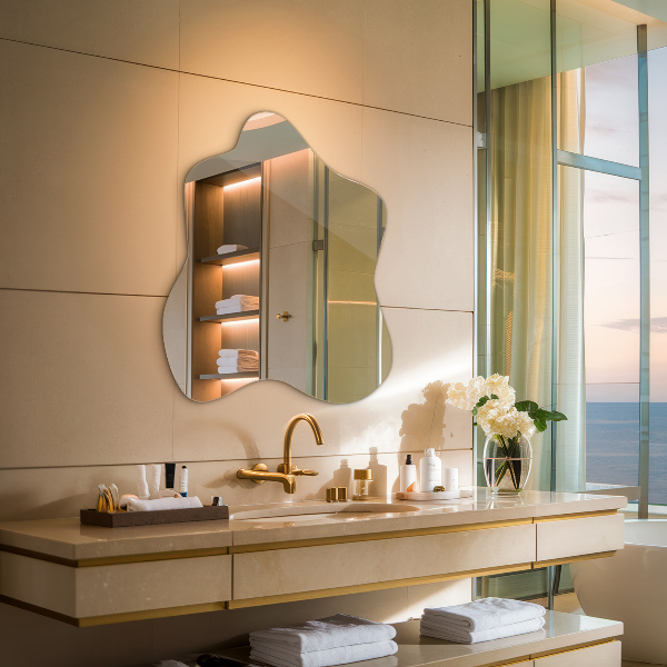 Zrkadlo v tvare škvrny asymetrické 77x77 cm