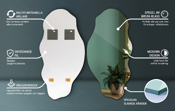 Nepravidelne zrkadlo škvrna dekoratívne 50x100