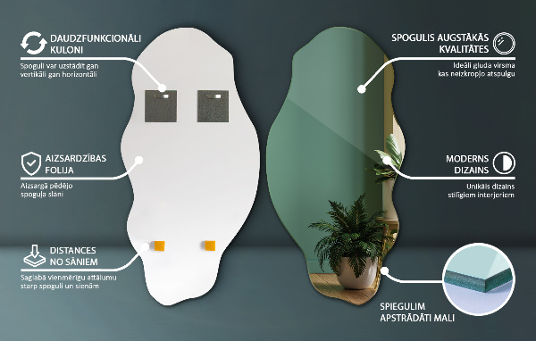 Nepravidelne zrkadlo škvrna dekoratívne 50x100