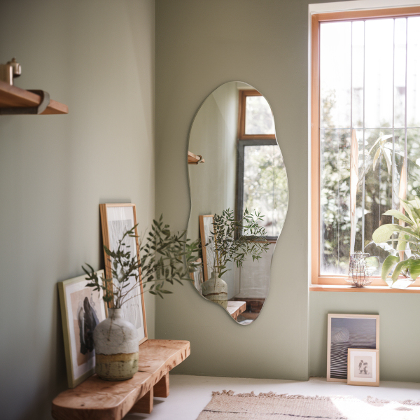 Nepravidelne zrkadlo bez rámu 40x90 cm