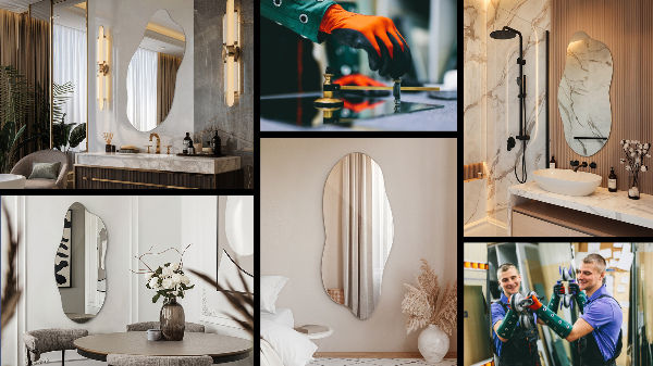 Nepravidelne zrkadlo bez rámu 40x90 cm