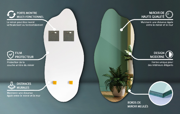 Nepravidelné organické zrkadlo moderné 45x100 cm