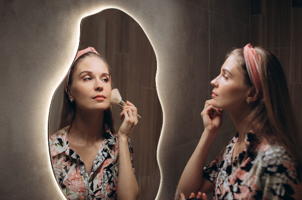 Nepravidelne led zrkadlo elegantný 40x80 cm