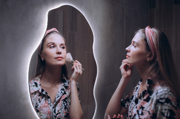 Nepravidelne led zrkadlo elegantný 40x80 cm