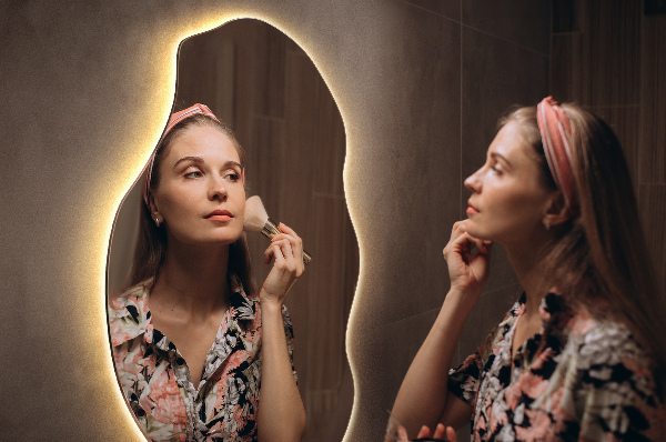 Nepravidelne led zrkadlo elegantný 40x80 cm