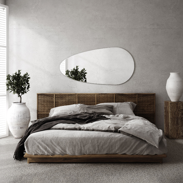 Moderné zrkadlo v tvare kvapky bez rámu 45x90 cm