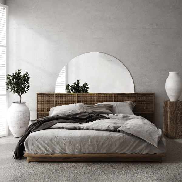 Polkruhové moderné zrkadlo bez rámu 45x90 cm