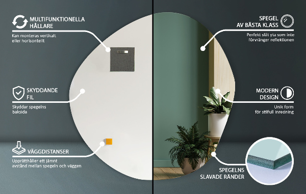 Nepravidelné zrkadlo bez rámu 58x58 cm