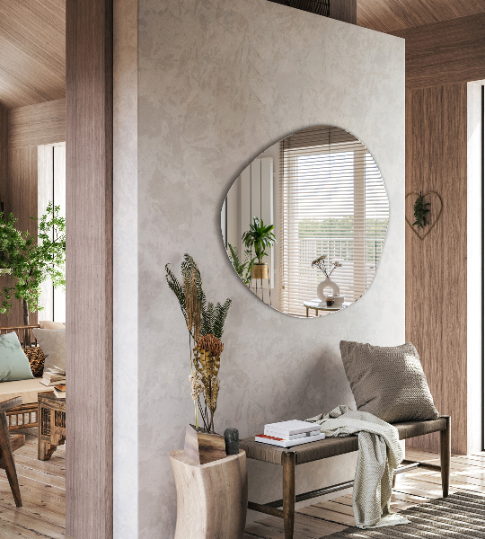 Moderné nepravidelné zrkadlo bez rámu 97x96 cm