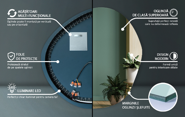 Nepravidelne led zrkadlo 58x58 cm