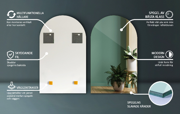 Zaoblené zrkadlo 60x100 cm