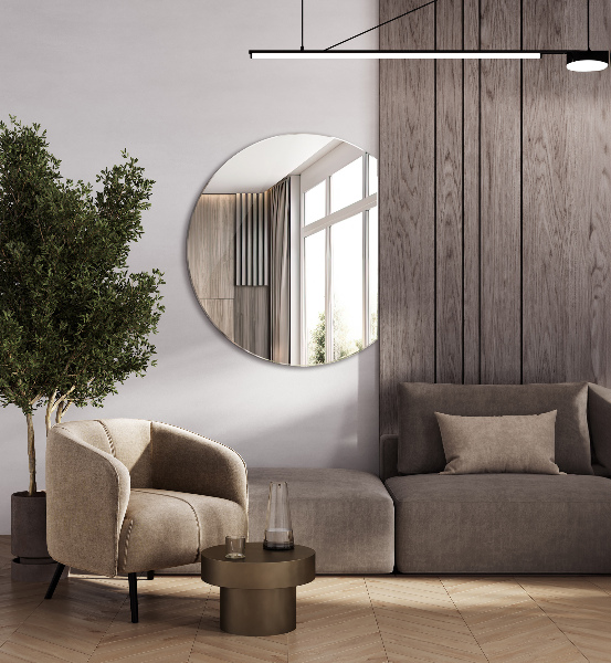 Zrkadlo so zrezaným kruhom bez rámu 70x80 cm