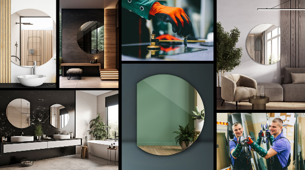 Zrkadlo so zrezaným kruhom 84x100 cm