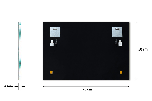 Obdžnikové moderné zrkadlo bez rámu 70x50 cm