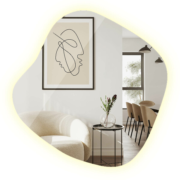 Podsvietené organické zrkadlo 59x58 cm