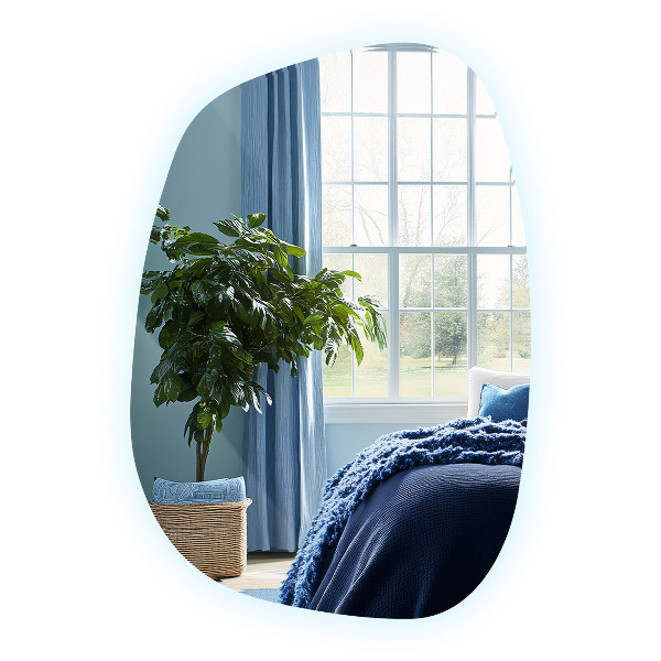 Asymetrické zrkadlo škvrna s led osvetlením 68x47 cm