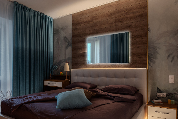 Obdĺžnikové zrkadlo s led 70x50 cm