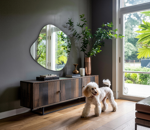 Asymetrické zrkadlo škvrna originál 58x59 cm