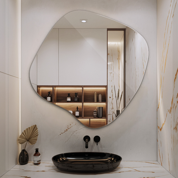 Asymetrické zrkadlo škvrna originál 77x77 cm