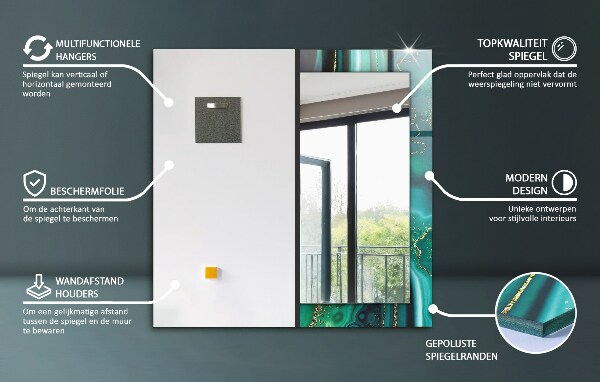 Dekoračné zrkadlo na stenu Farebný geometrický vzor