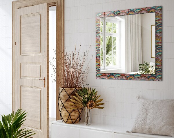 Zrkadlo s potlačeným rámom Farebné oblúky Vlny