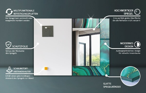 Dekoračné zrkadlo na stenu Abstraktná geometrická mozaika
