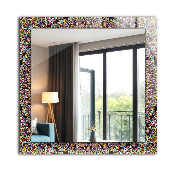 Dekoračné zrkadlo na stenu Farebný vzor mandaly