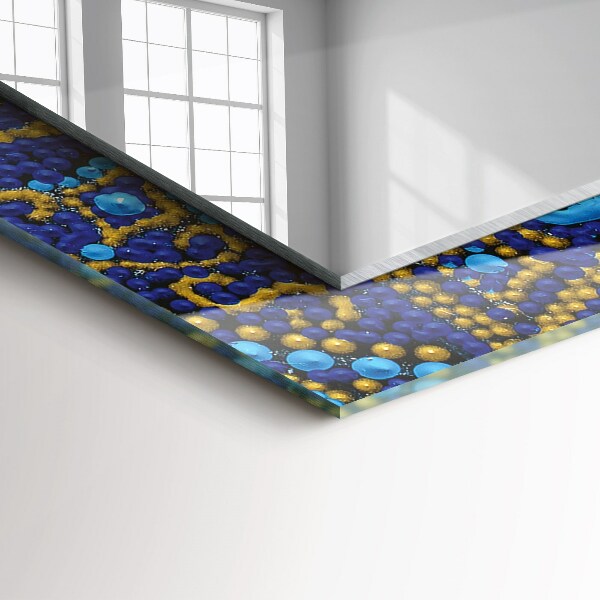 Zrkadlo rám s potlačou Modrá bodkovaná mandala