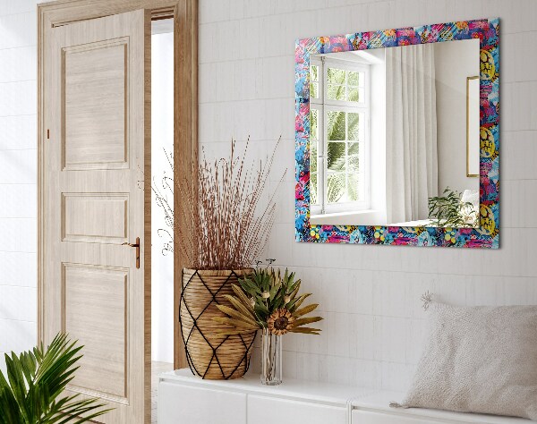 Zrkadlo s potlačeným rámom Farebný abstraktný vzor
