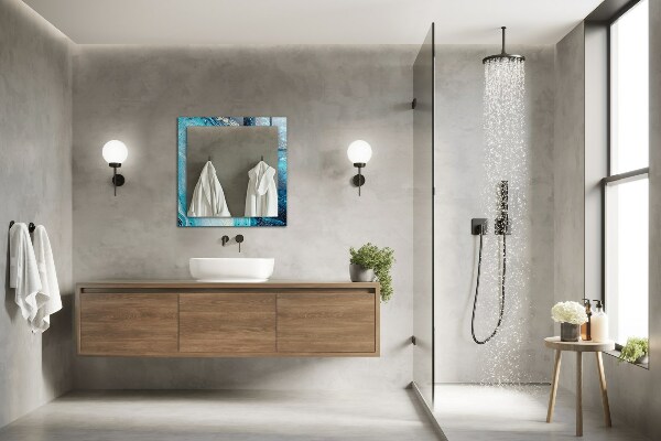 Dekoračné zrkadlo na stenu Abstraktné modré umenie