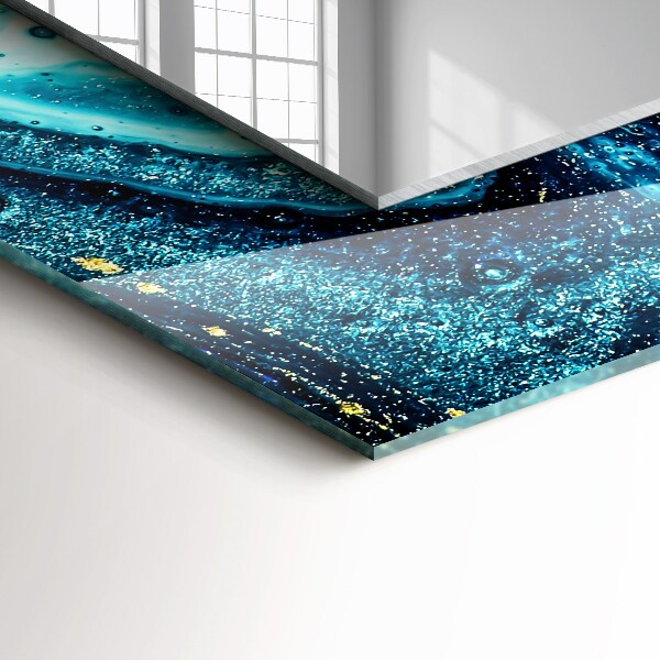 Dekoračné zrkadlo na stenu Abstraktné modré umenie