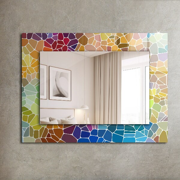 Dekoračné zrkadlo na stenu Farebná abstraktná mozaika