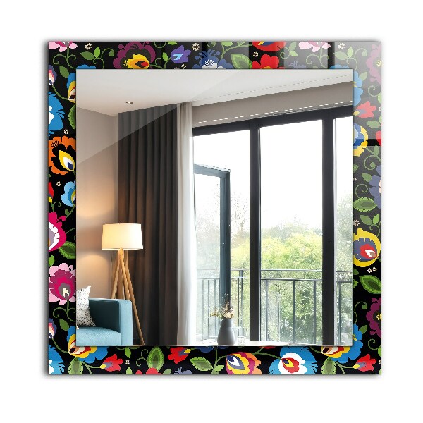 Zrkadlo rám s potlačou Farebné ľudové vzory