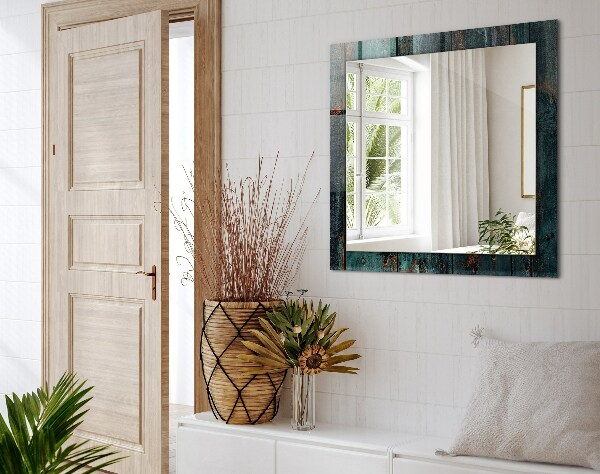 Dekoračné zrkadlo na stenu Drevené zelené dosky